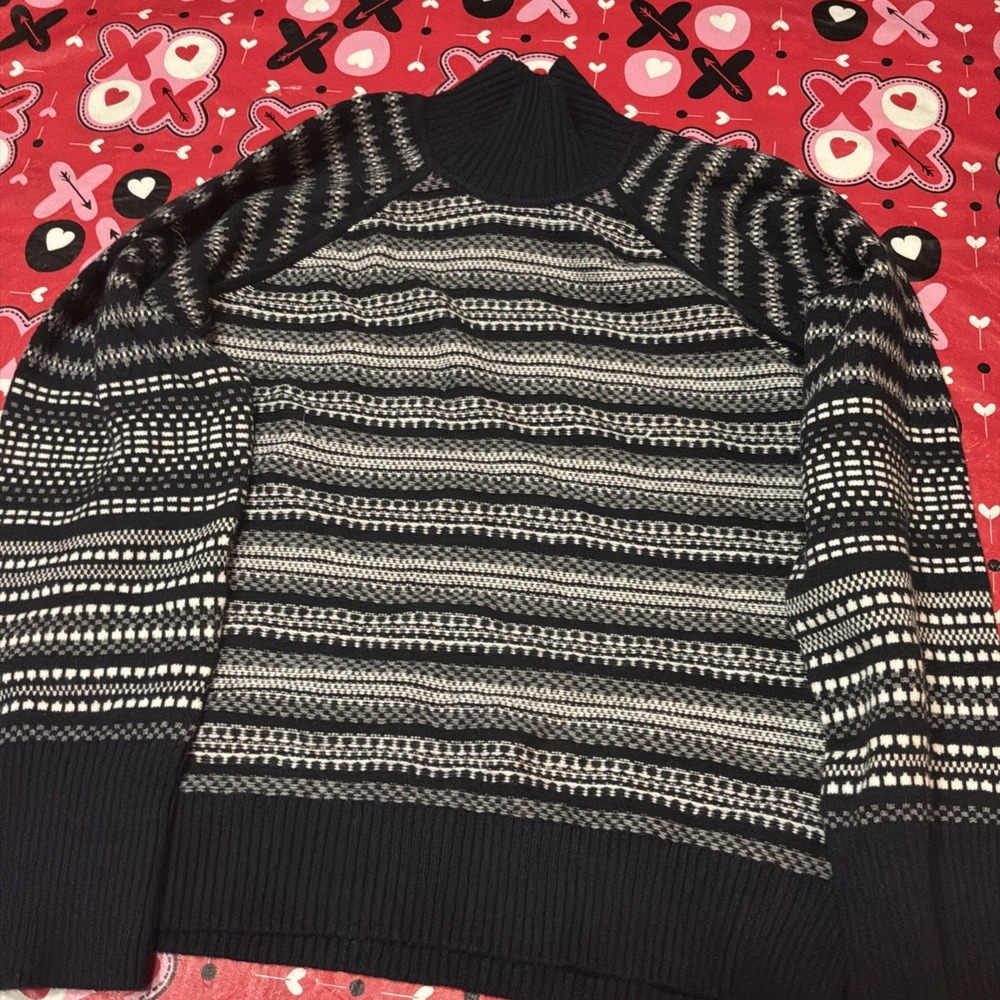 cyrus sweater turtleneck Blue Striped‎ Preppy Nautical Nordic Size Small